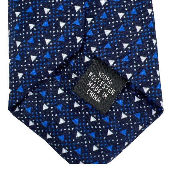Craft + Flow Boys Kids Geometric Necktie Triangles Blue White 49" - Picture 8 of 11